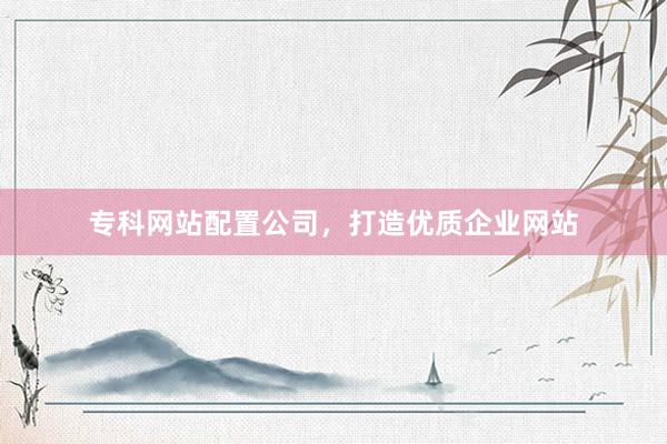 专科网站配置公司，打造优质企业网站