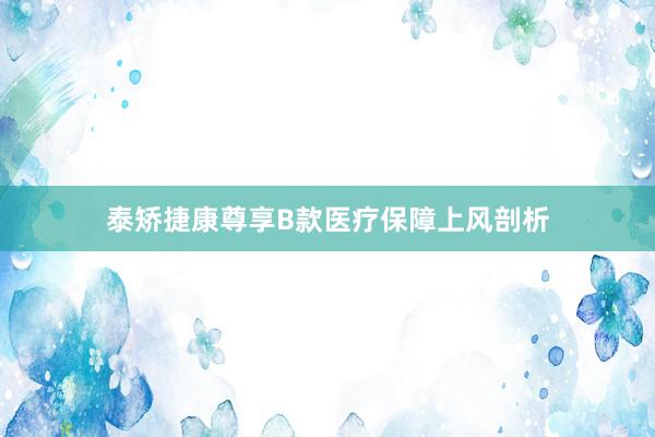 泰矫捷康尊享B款医疗保障上风剖析